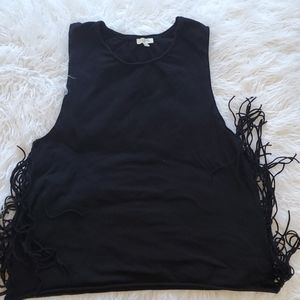 Black Fringe Tank
